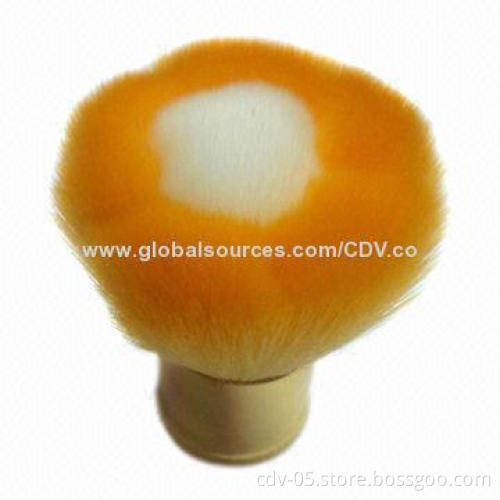 Kabuki makeup brushes, made of aluminum handle with double color synthetic hair in flower shape